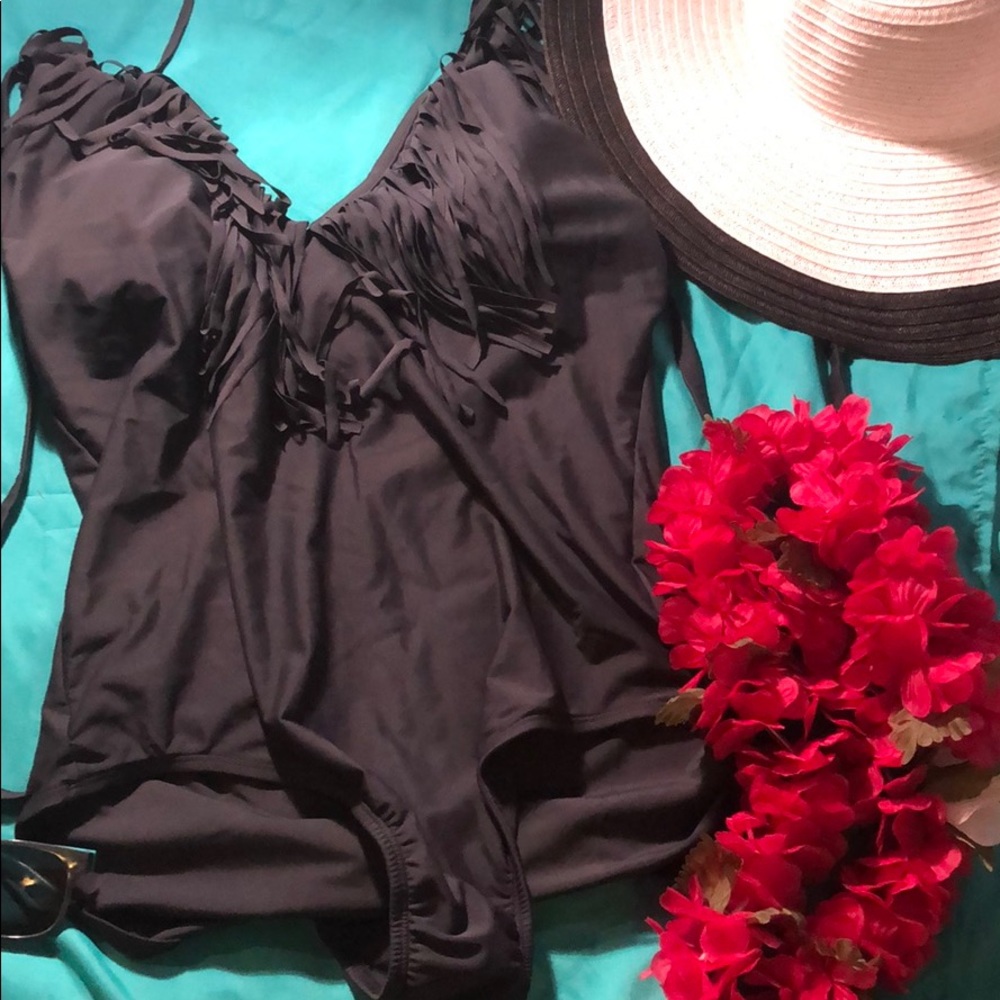 Black one piece bathing Suit